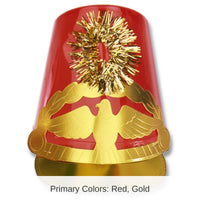 12 Pack Bulk Christmas Plastic Drum Major Hat red