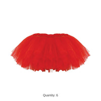 6 Pack Bulk Red Tutu Skirt One Size Fits Most for Spirit & Halloween