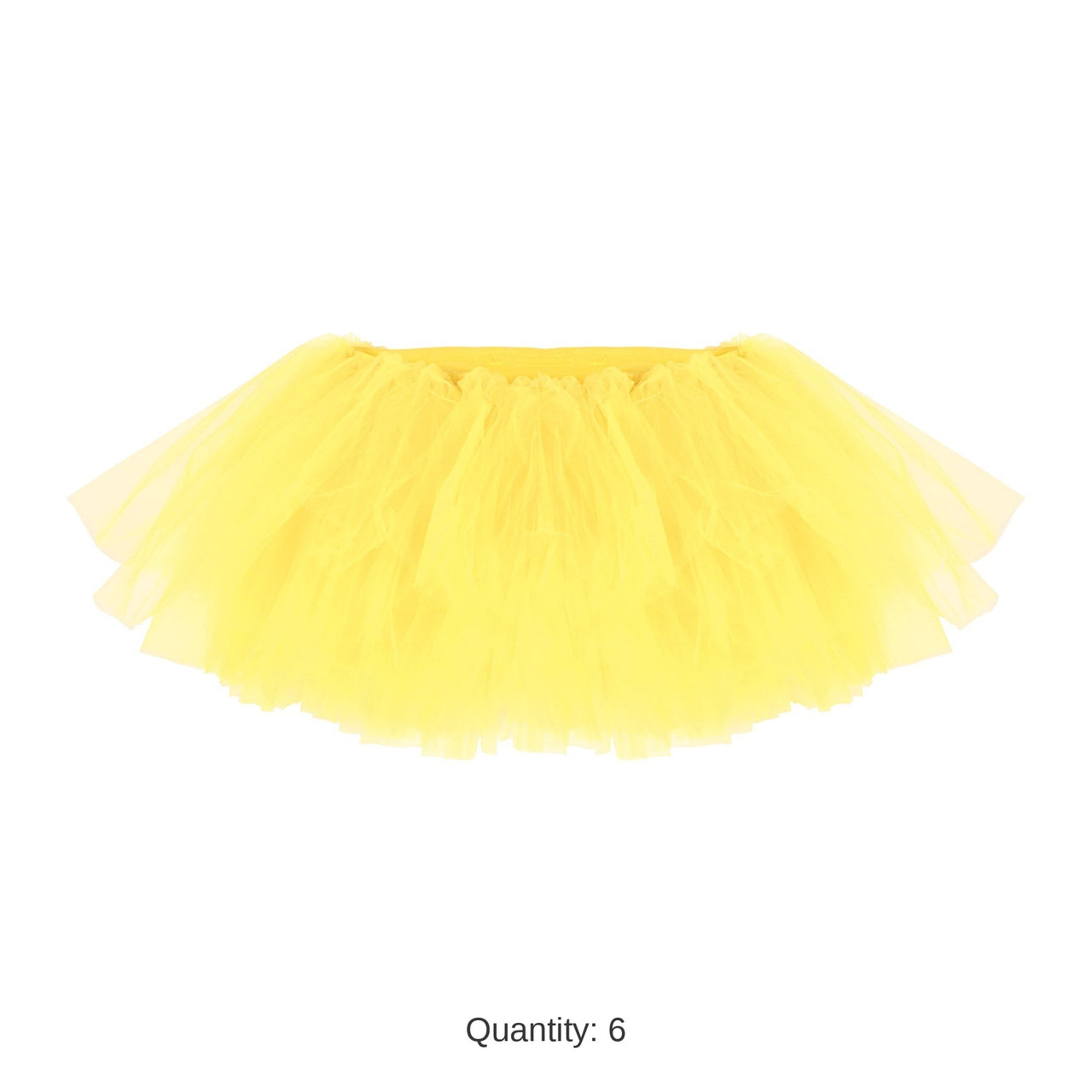 6 Pack Bulk Vibrant Yellow Tutu Skirt One Size Fits Most