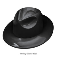 25 Pack Bulk Black Plastic Fedora Hat One Size Fits Most