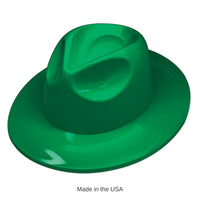 25 Pack Bulk Green Plastic Fedora Hat One Size Fits Most