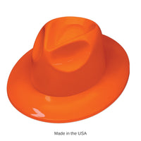 25 Pack Bulk Orange Plastic Fedora Hat One Size Fits Most