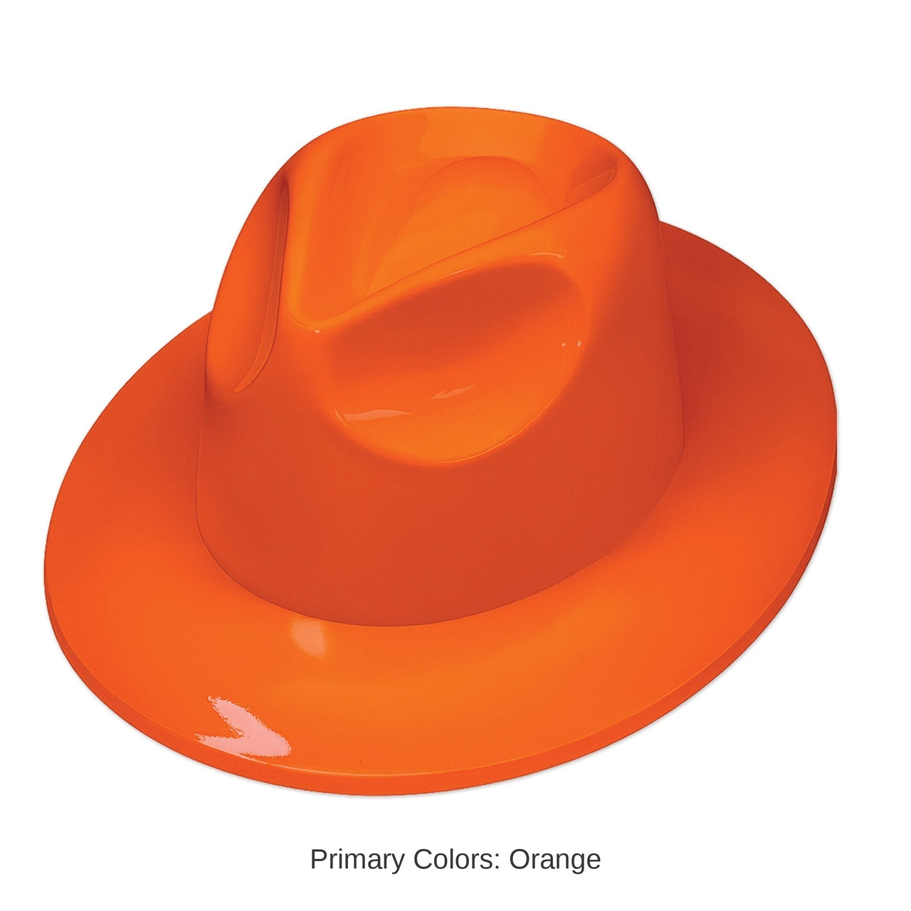 25 Pack Bulk Orange Plastic Fedora Hat One Size Fits Most
