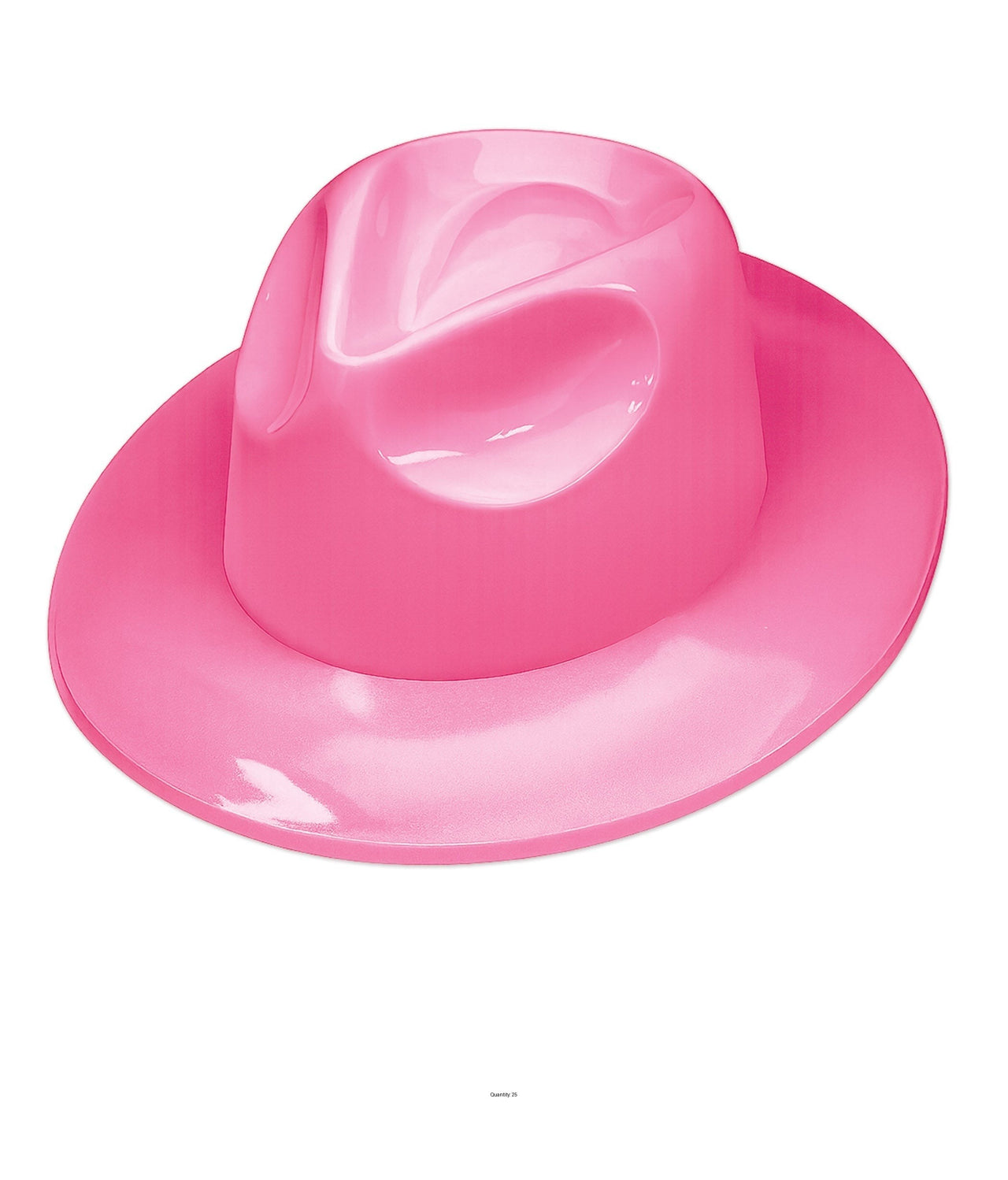 25 Pack Bulk Pink Plastic Fedora One Size Fits Most Party Hat