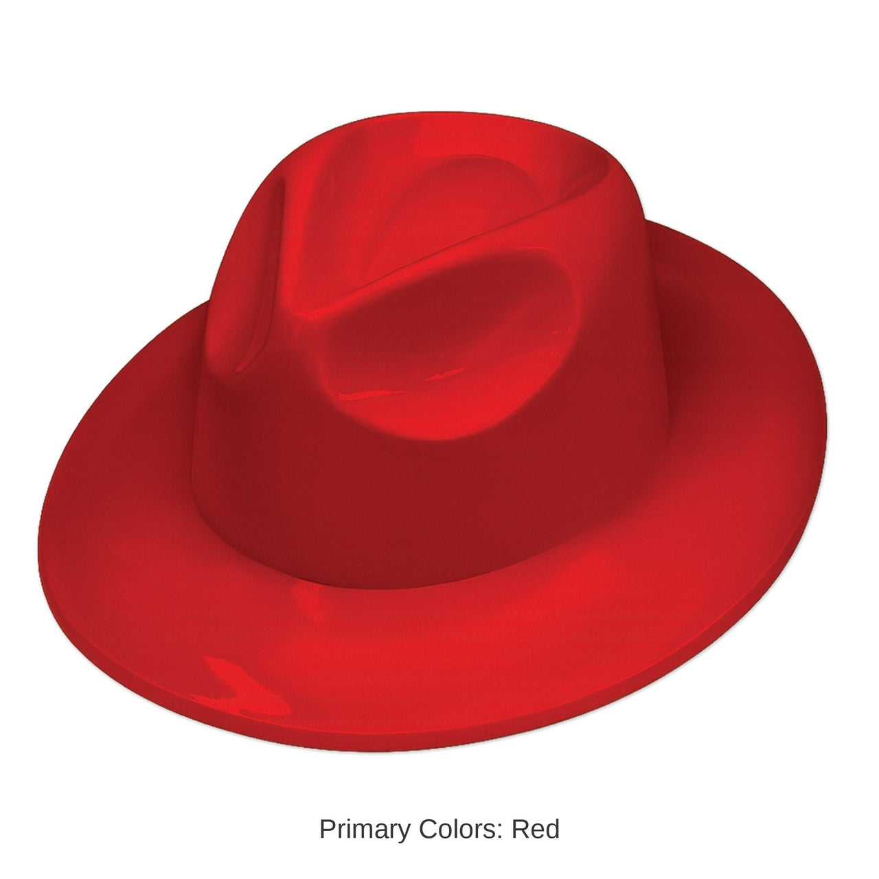 25 Pack Bulk Red Plastic Fedora Hat Spirit & School Event Headwear