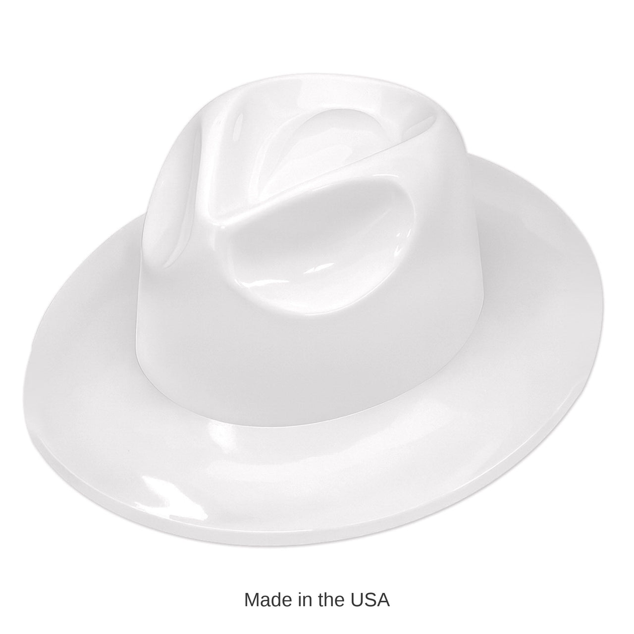 25 Pack Bulk White Plastic Fedora Hat Spirit & School Event Ready