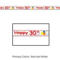12 Pack Bulk Happy 30th Birthday Party Tape