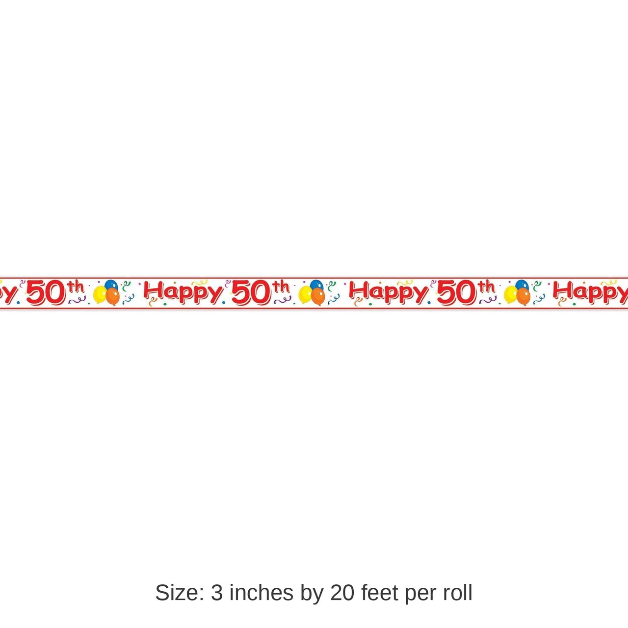12 Pack Bulk Happy 50th Birthday Party Tape 20 ft Roll