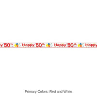 12 Pack Bulk Happy 50th Birthday Party Tape 20 ft Roll