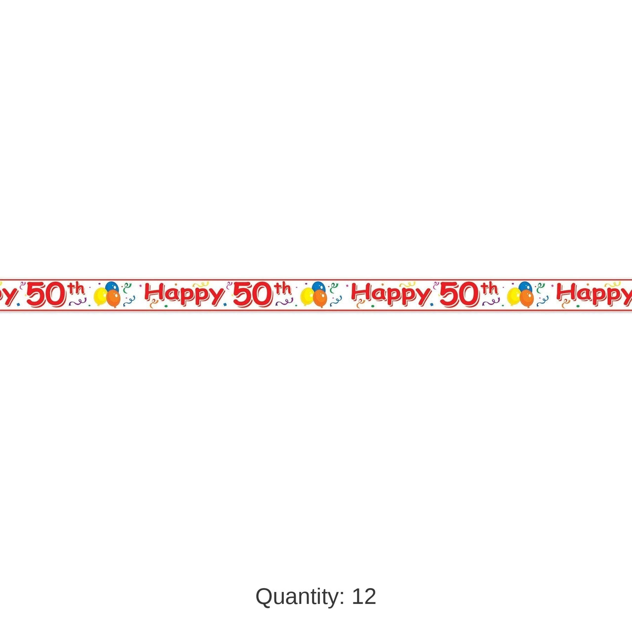 12 Pack Bulk Happy 50th Birthday Party Tape 20 ft Roll