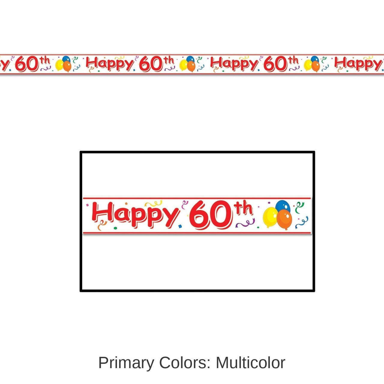 12 Pack Bulk Happy 60th Birthday Party Tape 20 ft Roll