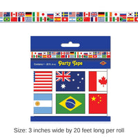 12 Pack Bulk International Flag Party Tape