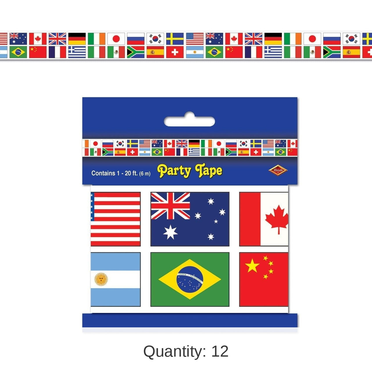 12 Pack Bulk International Flag Party Tape