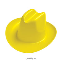 36 Pack Bulk Yellow Miniature Plastic Cowboy Hats