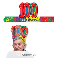 24 Pack Bulk Look Who's 100 Headband