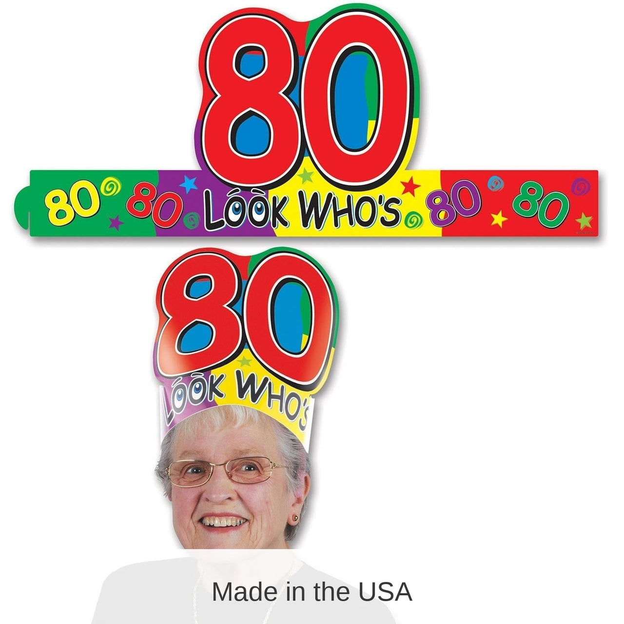 24 Pack Bulk Look Who's 80 Headband