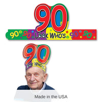 24 Pack Bulk Look Who's 90 Headband