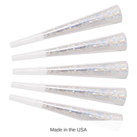 100 Pack Bulk Prismatic New Years Party Horns silver