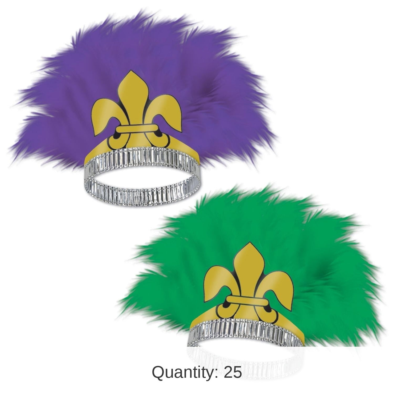 25 Pack Beistle Mardi Gras Fleur De Lis Tiara