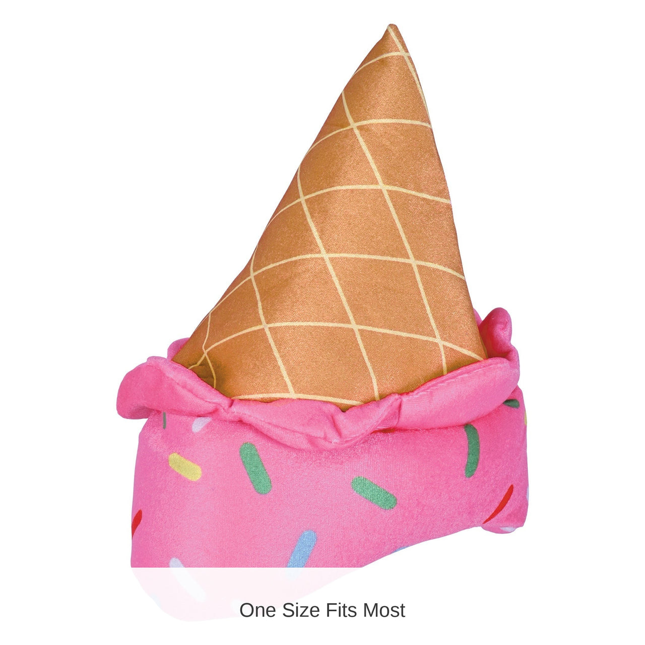12 Pack Bulk Plush Ice Cream Cone Hat Fun & Whimsical Novelty