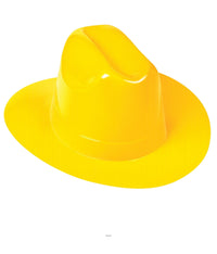 25 Pack Bulk Yellow Plastic Cowboy Hat One Size Fits Most