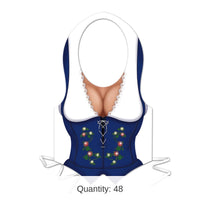 48 Pack Bulk Plastic Oktoberfest Fraulein Vest