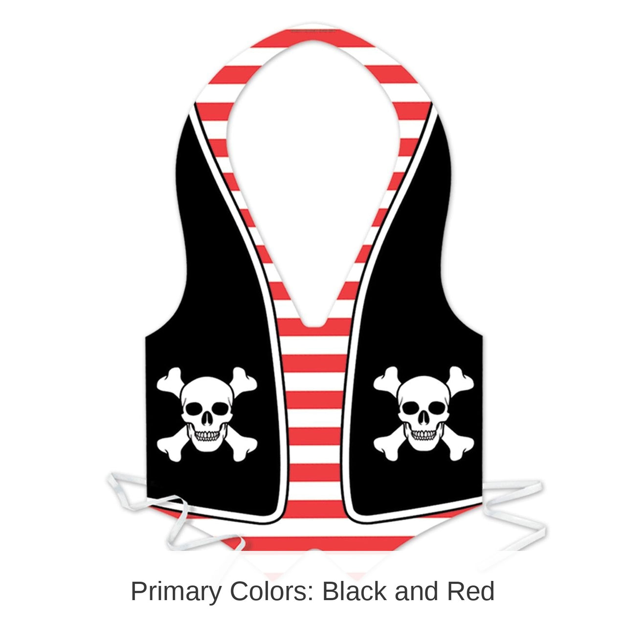 48 Pack Bulk Plastic Pirate Party Vest