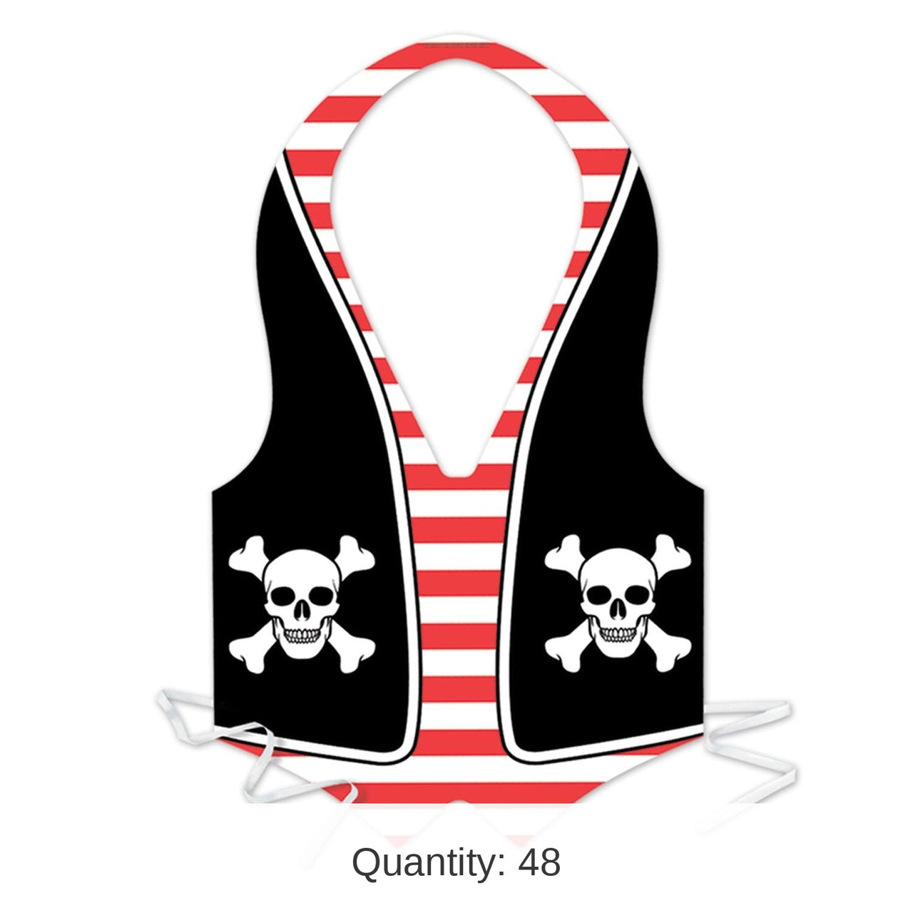 48 Pack Bulk Plastic Pirate Party Vest