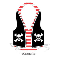 48 Pack Bulk Plastic Pirate Party Vest