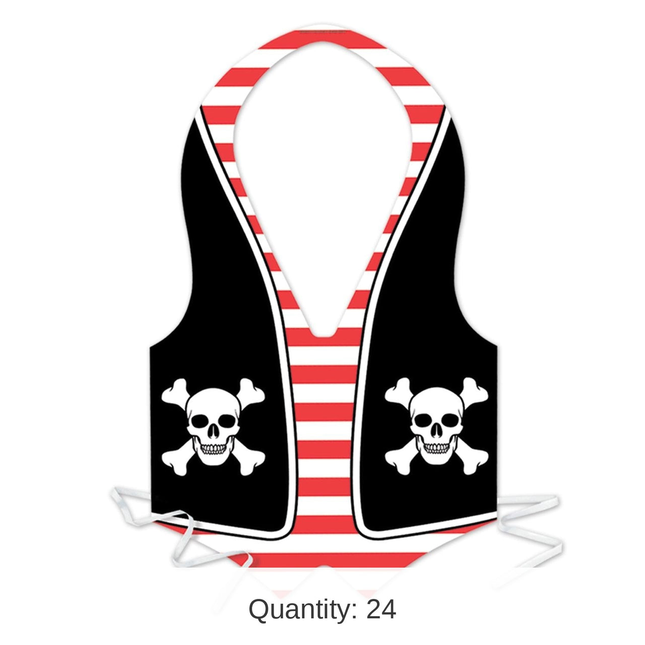 24 Pack Bulk Packaged Plastic Pirate Vest