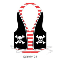 24 Pack Bulk Packaged Plastic Pirate Vest