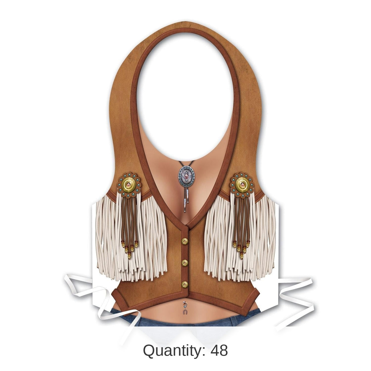 48 Pack Bulk Plastic Cowgirl Party Vest