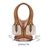 48 Pack Bulk Plastic Cowgirl Party Vest