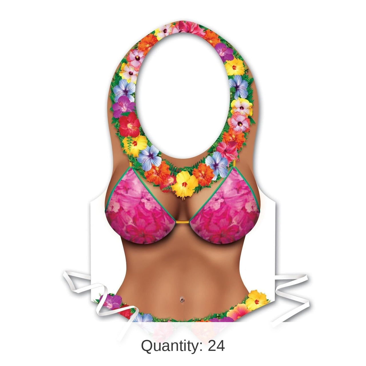 24 Pack Bulk Luau Party Packaged Plastic Beach Babe Vest