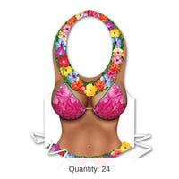 24 Pack Bulk Luau Party Packaged Plastic Beach Babe Vest