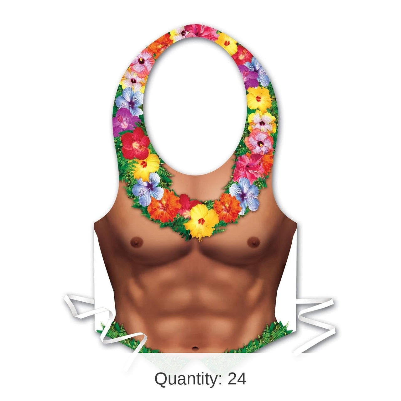 24 Pack Bulk Luau Party Packaged Plastic Hula Hunk Vest