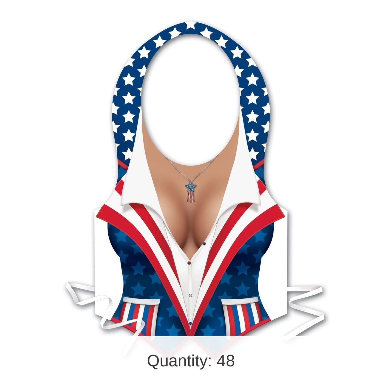 48 Pack Bulk Plastic Female Patriotic Vest