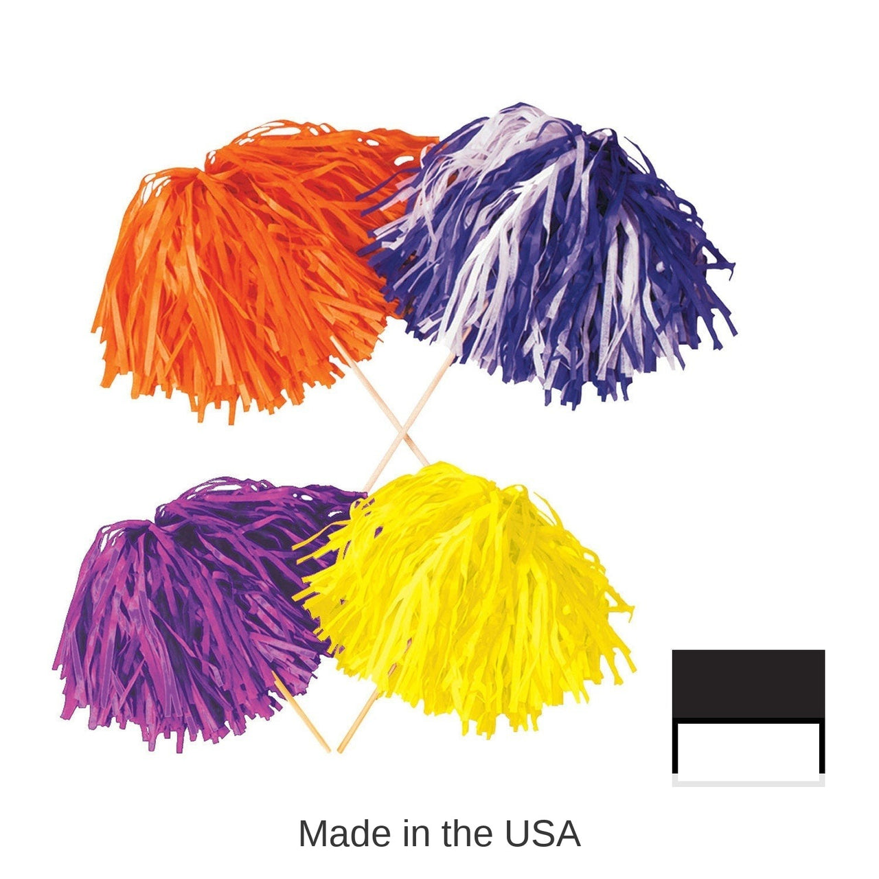 144 Pack Bulk Black & White Football Tissue Pom Pom 320 Strand Spirit