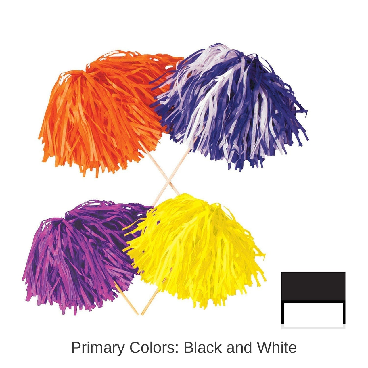 144 Pack Bulk Black & White Football Tissue Pom Pom 320 Strand Spirit