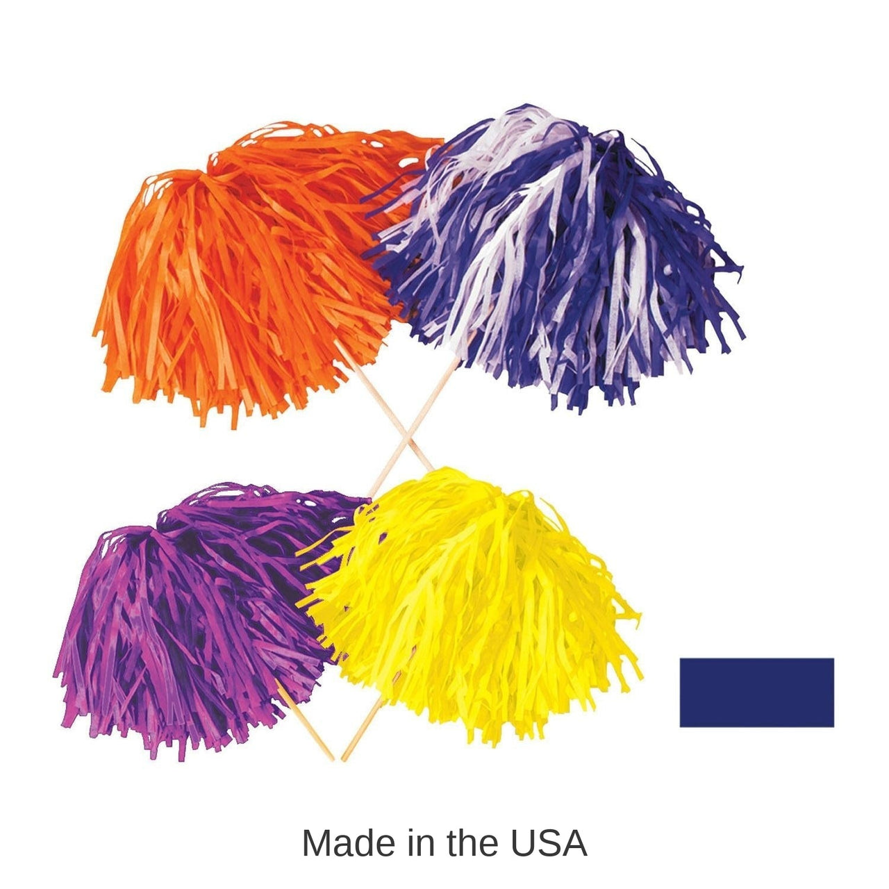 144 Pack Bulk Blue Tissue Pom Pom 480 Strand - Fire Resistant