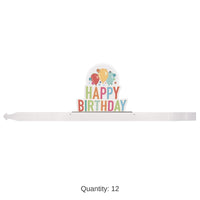 12 Pack Bulk Happy Birthday Party Headband