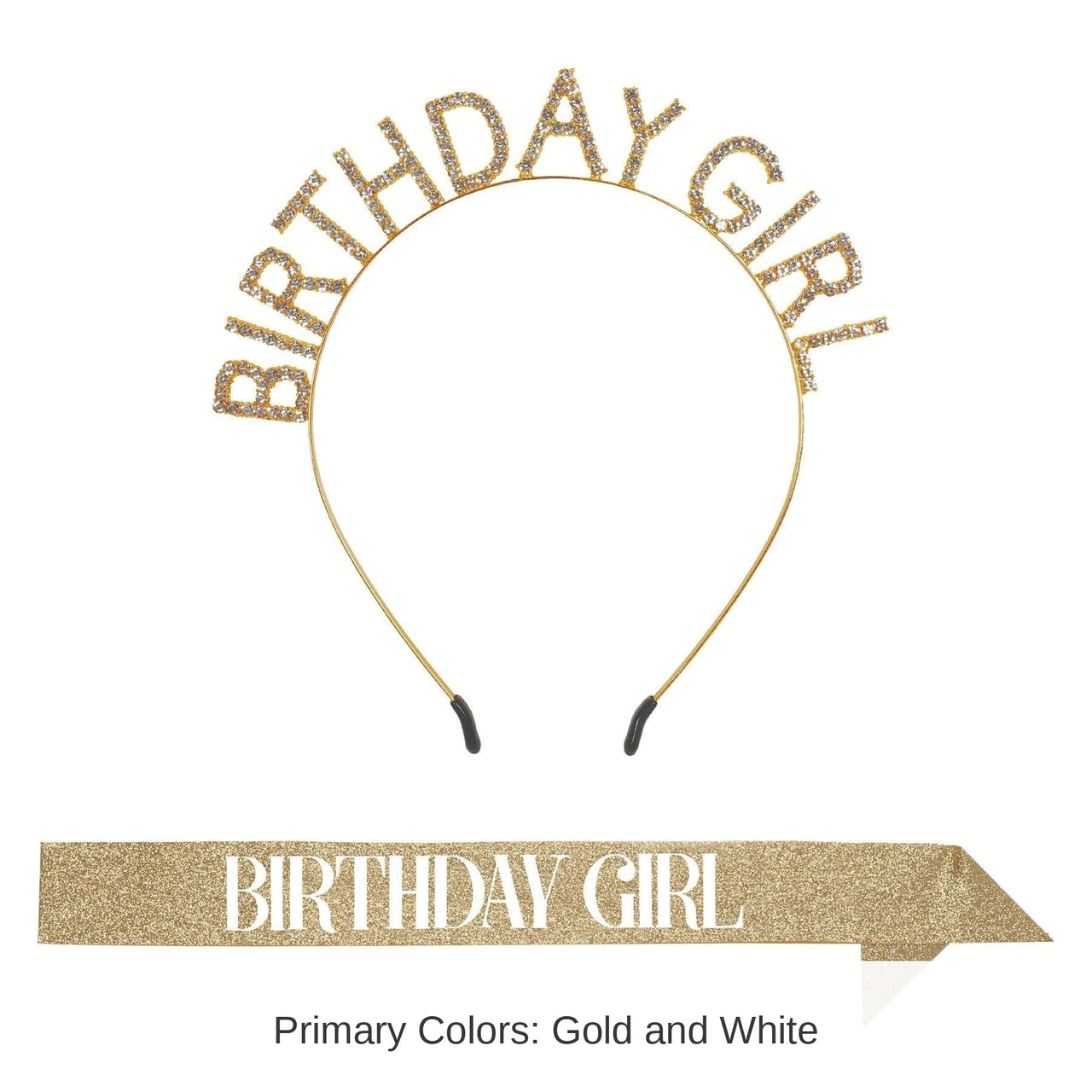 6 Pack Bulk Birthday Girl Headband/Sash Set