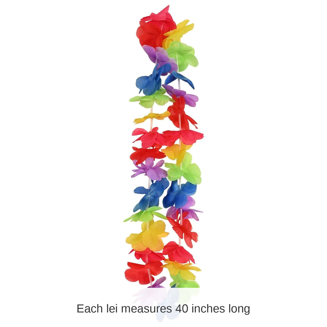 12 Pack Bulk Luau Party Rainbow Hawaiian Lei