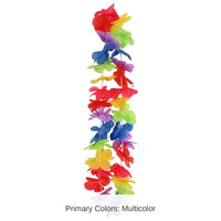 12 Pack Bulk Luau Party Rainbow Hawaiian Lei