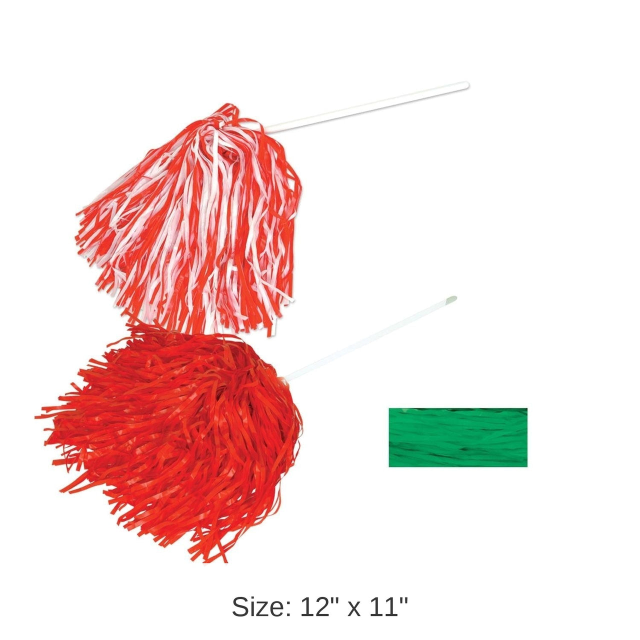 144 Pack Bulk Cheer Green Poly Pom Poms 512 Strand
