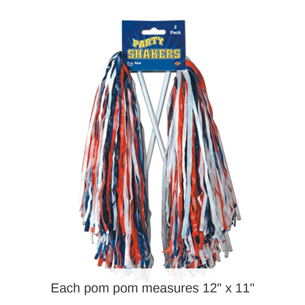 48 Pack Bulk Packaged Pom Poms red-white-blue