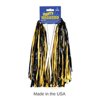 48 Pack Bulk Packaged Pom Poms black/golden-yellow