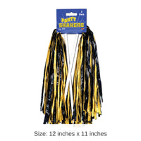 48 Pack Bulk Packaged Pom Poms black/golden-yellow