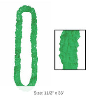 144 Pack Bulk Luau Party Soft-Twist Poly Leis - green