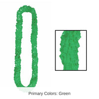 144 Pack Bulk Luau Party Soft-Twist Poly Leis - green